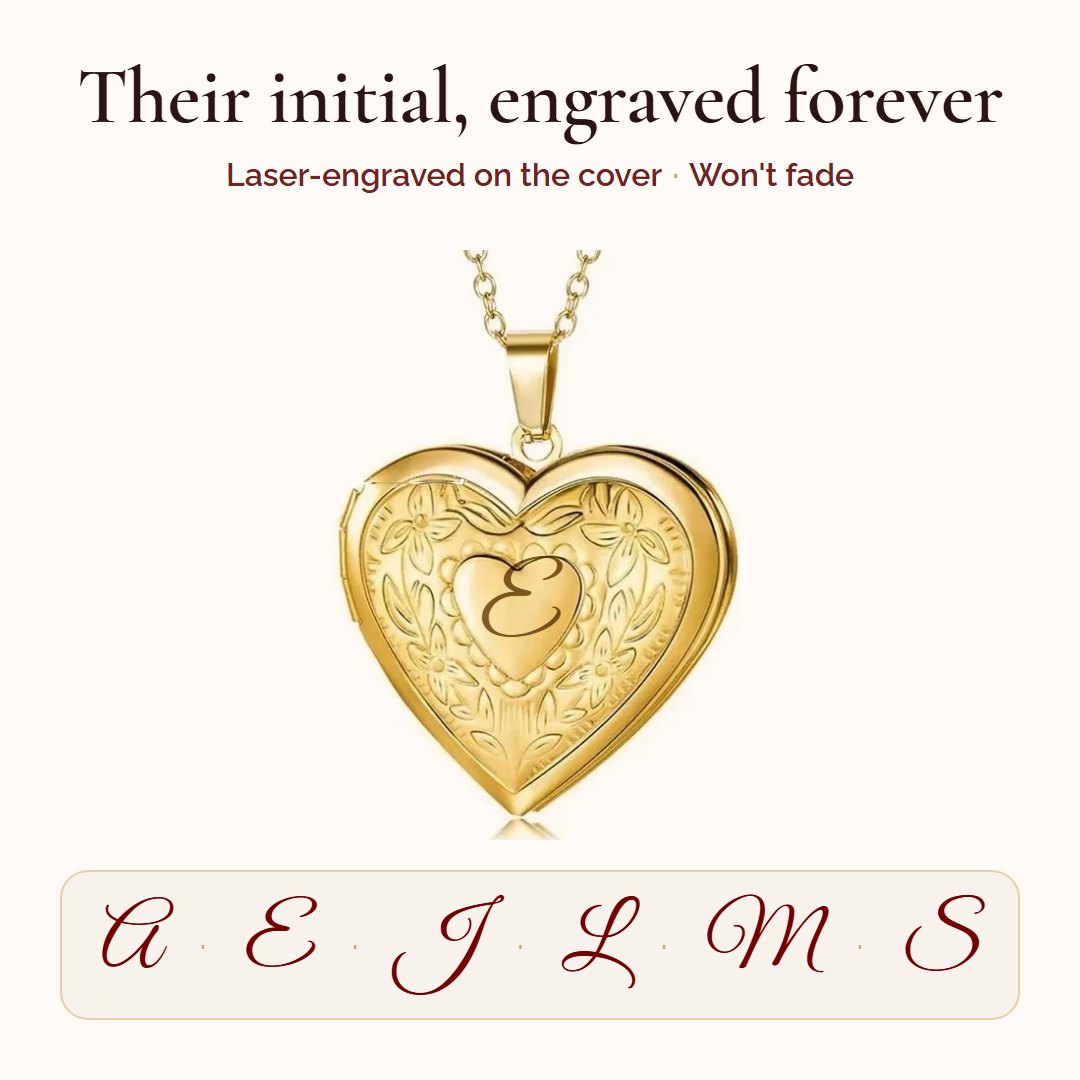 Custom Photo Heart Locket Necklace 3